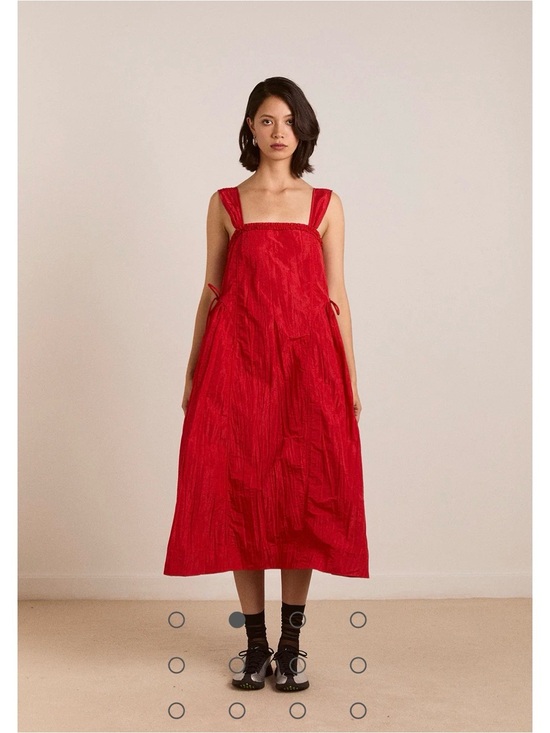 Damson Madder Dresses & Skirts - Elina Midi Dress Red Tafetta